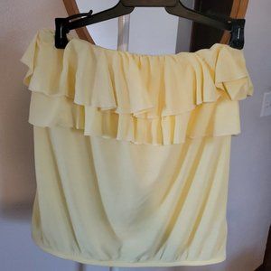 Women's American Eagle Ruffled Tube Top Yellow Size M